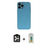 MARSİLYAN™- iPhone 15 Pro Max Kılıf Ahenk Serisi - Siyah Polymer Nano Ekran Koruyucu + PVD Metal Kamera Lens - TU