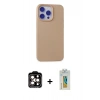 MARSİLYAN™- iPhone 15 Pro Max Kılıf Ahenk Serisi - Siyah Polymer Nano Ekran Koruyucu + PVD Metal Kamera Lens - TU