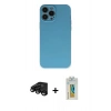 MARSİLYAN™- iPhone 15 Pro Max Kılıf Ahenk Serisi - Siyah Polymer Nano Ekran Koruyucu + Raze Metal Kamera Lens - SH