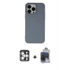 MARSİLYAN™- iPhone 15 Pro Max Kılıf Ahenk Serisi - Siyah Vanessa Magic Cam + PVD Metal Kamera Lens - GS