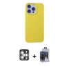 MARSİLYAN™- iPhone 15 Pro Max Kılıf Ahenk Serisi - Siyah Vanessa Magic Cam + PVD Metal Kamera Lens - GS