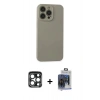 MARSİLYAN™- iPhone 15 Pro Max Kılıf Ahenk Serisi - Siyah Vanessa Magic Cam + PVD Metal Kamera Lens - LT