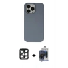 MARSİLYAN™- iPhone 15 Pro Max Kılıf Ahenk Serisi - Siyah Vanessa Magic Cam + PVD Metal Kamera Lens - LT