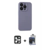 MARSİLYAN™- iPhone 15 Pro Max Kılıf Ahenk Serisi - Siyah Vanessa Magic Cam + PVD Metal Kamera Lens - LT