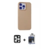 MARSİLYAN™- iPhone 15 Pro Max Kılıf Ahenk Serisi - Siyah Vanessa Magic Cam + PVD Metal Kamera Lens - LT