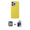 MARSİLYAN™- iPhone 15 Pro Max Kılıf Ahenk Serisi - Siyah Vanessa Magic Cam + PVD Metal Kamera Lens - LT