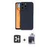 MARSİLYAN™- iPhone 15 Pro Max Kılıf Ahenk Serisi - Siyah Vanessa Magic Cam + PVD Metal Kamera Lens - SH