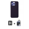 MARSİLYAN™- iPhone 15 Pro Max Kılıf Ahenk Serisi - Siyah Vanessa Magic Cam + PVD Metal Kamera Lens - SH