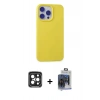 MARSİLYAN™- iPhone 15 Pro Max Kılıf Ahenk Serisi - Siyah Vanessa Magic Cam + PVD Metal Kamera Lens - SH