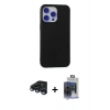 MARSİLYAN™- iPhone 15 Pro Max Kılıf Ahenk Serisi - Siyah Vanessa Magic Cam + Raze Metal Kamera Lens - LT