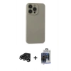 MARSİLYAN™- iPhone 15 Pro Max Kılıf Ahenk Serisi - Siyah Vanessa Magic Cam + Raze Metal Kamera Lens - TMGI
