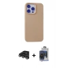 MARSİLYAN™- iPhone 15 Pro Max Kılıf Ahenk Serisi - Siyah Vanessa Magic Cam + Raze Metal Kamera Lens - TMGI