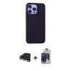 MARSİLYAN™- iPhone 15 Pro Max Kılıf Ahenk Serisi - Siyah Vanessa Magic Cam + Raze Metal Kamera Lens - TMGI