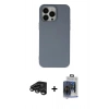 MARSİLYAN™- iPhone 15 Pro Max Kılıf Ahenk Serisi - Siyah Vanessa Magic Cam + Raze Metal Kamera Lens - TMGI