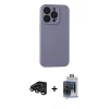 MARSİLYAN™- iPhone 15 Pro Max Kılıf Ahenk Serisi - Siyah Vanessa Magic Cam + Raze Metal Kamera Lens - TMGI