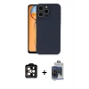 MARSİLYAN™- iPhone 15 Pro Max Kılıf Ahenk Serisi - Siyah Vanessa Magic Cam + Turuncu PVD Metal Kamera Lens