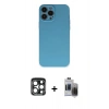 MARSİLYAN™- iPhone 15 Pro Max Kılıf Ahenk Serisi - Siyah Vanessa Magic Hayalet Cam + PVD Metal Kamera Lens - LT