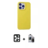 MARSİLYAN™- iPhone 15 Pro Max Kılıf Ahenk Serisi - Siyah Vanessa Magic Hayalet Cam + PVD Metal Kamera Lens - LT