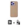 MARSİLYAN™- iPhone 15 Pro Max Kılıf Ahenk Serisi - Siyah Vanessa Magic Hayalet Cam + PVD Metal Kamera Lens - GI