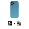 MARSİLYAN™- iPhone 15 Pro Max Kılıf Ahenk Serisi - Siyah Vanessa Magic Hayalet Cam + PVD Metal Kamera Lens - TU