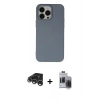 MARSİLYAN™- iPhone 15 Pro Max Kılıf Ahenk Serisi - Siyah Vanessa Magic Hayalet Cam + Raze Metal Kamera Lens - GS