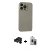 MARSİLYAN™- iPhone 15 Pro Max Kılıf Ahenk Serisi - Siyah Vanessa Magic Hayalet Cam + Raze Metal Kamera Lens - GS