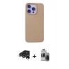 MARSİLYAN™- iPhone 15 Pro Max Kılıf Ahenk Serisi - Siyah Vanessa Magic Hayalet Cam + Raze Metal Kamera Lens - GS
