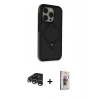 MARSİLYAN™- iPhone 15 Pro Max Kılıf Ahenk Yansıma Özel Seri - Siyah Bilvis 3D Cam Ekran Koruyucu + Raze Metal Kamera Lens - GS
