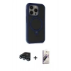 MARSİLYAN™- iPhone 15 Pro Max Kılıf Ahenk Yansıma Özel Seri - Siyah Bilvis 3D Mat Cam Ekran Koruyucu + Raze Metal Kamera Lens - LT