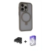 MARSİLYAN™- iPhone 15 Pro Max Kılıf Ahenk Yansıma Özel Seri - Siyah Bilvis 5in1 3D Magic Cam Ekran Koruyucu + Raze Metal Kamera Lens - GS