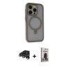 MARSİLYAN™- iPhone 15 Pro Max Kılıf Ahenk Yansıma Özel Seri - Siyah Bilvis Hayalet Cam Ekran Koruyucu + Raze Metal Kamera Lens - GS