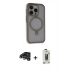 MARSİLYAN™- iPhone 15 Pro Max Kılıf Ahenk Yansıma Özel Seri - Siyah Bilvis Hayalet Cam Ekran Koruyucu + Raze Metal Kamera Lens - GS