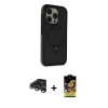 MARSİLYAN™- iPhone 15 Pro Max Kılıf Ahenk Yansıma Özel Seri - Siyah Buffer Cam Ekran Koruyucu + Raze Metal Kamera Lens - GS