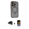 MARSİLYAN™- iPhone 15 Pro Max Kılıf Ahenk Yansıma Özel Seri - Siyah Buffer Hayalet Cam Ekran Koruyucu + Raze Metal Kamera Lens - GS