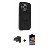MARSİLYAN™- iPhone 15 Pro Max Kılıf Ahenk Yansıma Özel Seri - Siyah Buffer Hayalet Cam Ekran Koruyucu + Raze Metal Kamera Lens - GS