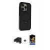 MARSİLYAN™- iPhone 15 Pro Max Kılıf Ahenk Yansıma Özel Seri - Siyah Buffer Hayalet Cam Ekran Koruyucu + Raze Metal Kamera Lens - TMGI