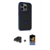 MARSİLYAN™- iPhone 15 Pro Max Kılıf Ahenk Yansıma Özel Seri - Siyah Buffer Hayalet Cam Ekran Koruyucu + Raze Metal Kamera Lens - GS