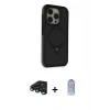 MARSİLYAN™- iPhone 15 Pro Max Kılıf Ahenk Yansıma Özel Seri - Siyah Joko Magic 5D Cam + Lacivert Raze Metal Kamera Lens