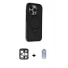MARSİLYAN™- iPhone 15 Pro Max Kılıf Ahenk Yansıma Özel Seri - Siyah Joko Magic 5D Cam + PVD Metal Kamera Lens - GS