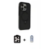 MARSİLYAN™- iPhone 15 Pro Max Kılıf Ahenk Yansıma Özel Seri - Siyah Joko Magic 5D Cam + PVD Metal Kamera Lens - TU