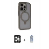 MARSİLYAN™- iPhone 15 Pro Max Kılıf Ahenk Yansıma Özel Seri - Siyah Joko Magic 5D Cam + PVD Metal Kamera Lens - GI
