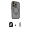 MARSİLYAN™- iPhone 15 Pro Max Kılıf Ahenk Yansıma Özel Seri - Siyah Joko Magic 5D Cam + PVD Metal Kamera Lens - TU