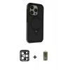 MARSİLYAN™- iPhone 15 Pro Max Kılıf Ahenk Yansıma Özel Seri - Siyah Joko Magic 5D Hayalet Cam + PVD Metal Kamera Lens - LT