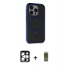 MARSİLYAN™- iPhone 15 Pro Max Kılıf Ahenk Yansıma Özel Seri - Siyah Joko Magic 5D Hayalet Cam + PVD Metal Kamera Lens - GS
