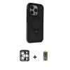 MARSİLYAN™- iPhone 15 Pro Max Kılıf Ahenk Yansıma Özel Seri - Siyah Joko Magic 5D Hayalet Cam + PVD Metal Kamera Lens - GS