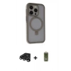 MARSİLYAN™- iPhone 15 Pro Max Kılıf Ahenk Yansıma Özel Seri - Siyah Joko Magic 5D Hayalet Cam + Raze Metal Kamera Lens - TMGI