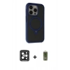 MARSİLYAN™- iPhone 15 Pro Max Kılıf Ahenk Yansıma Özel Seri - Siyah Joko Magic 5D Hayalet Cam + PVD Metal Kamera Lens - SH