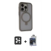 MARSİLYAN™- iPhone 15 Pro Max Kılıf Ahenk Yansıma Özel Seri - Siyah Vanessa Magic Cam + PVD Metal Kamera Lens - SH