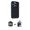 MARSİLYAN™- iPhone 15 Pro Max Kılıf Ahenk Yansıma Özel Seri - Siyah Vanessa Magic Cam + PVD Metal Kamera Lens - TU
