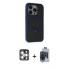 MARSİLYAN™- iPhone 15 Pro Max Kılıf Ahenk Yansıma Özel Seri - Siyah Vanessa Magic Cam + PVD Metal Kamera Lens - GS